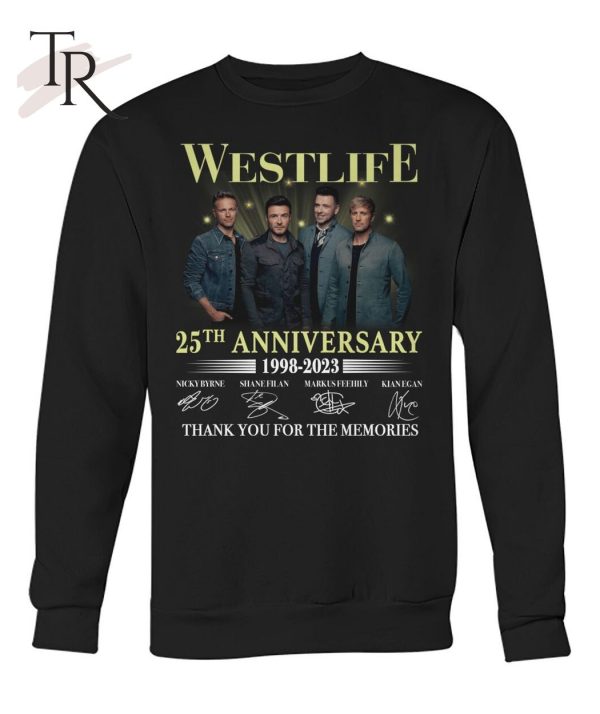 Westlife 25th Anniversary 1998 – 2023 Thank You For The Memories T-Shirt – Limited Edition