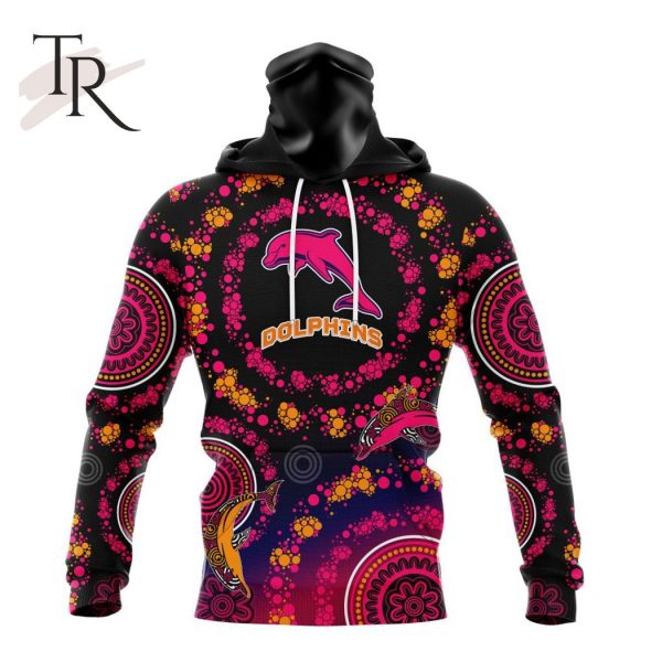 Customized NRL Dolphins Special Pink Breast Cancer Design Hoodie 3D