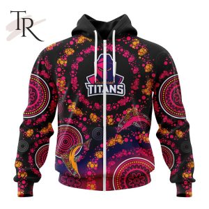 Customized NRL Gold Coast Titans Special Pink Breast Cancer Design Hoodie 3D