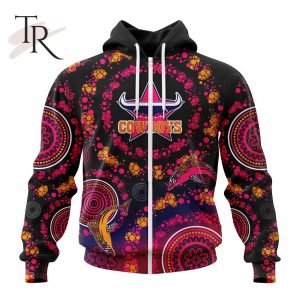 Customized NRL North Queensland Cowboys Special Pink Breast Cancer Design Hoodie 3D