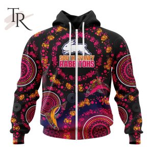 Customized NRL South Sydney Rabbitohs Special Pink Breast Cancer Design Hoodie 3D
