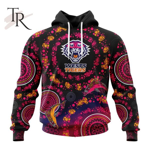 Customized NRL Wests Tigers Special Pink Breast Cancer Design Hoodie 3D