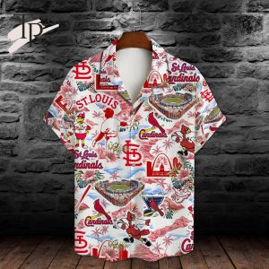 MLB St. Louis Cardinals Baseball Pattern On White Background Print Hawaiian Shirt