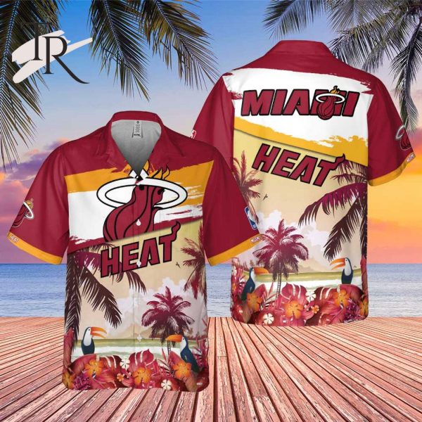 NBA Miami Heat Beach Pattern Colorful Print Hawaiian Shirt