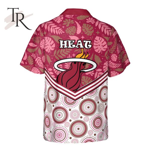 NBA Miami Heat Eat Sleep Heat Repeat Flower Pattern Print Hawaiian Shirt