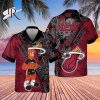 NBA Miami Heat Leaves Tropical Pattern Print Hawaiian Shirt