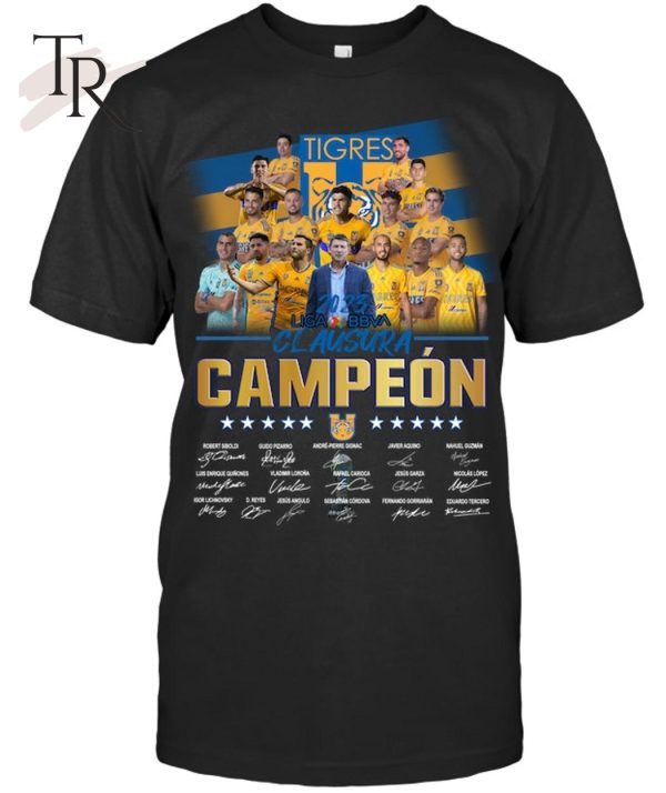 Tigres 2023 Liga BBVA Clausura Campeon Signed T-Shirt – Limited Edition