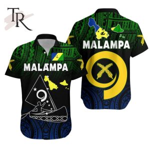 Malampa Province Hawaiian Shirt Native Canoe Mix Vanuatu Pig Tusk Black Version