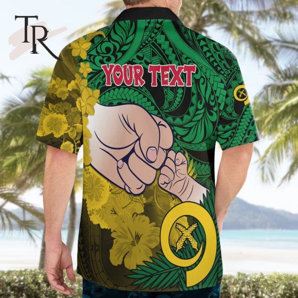 Personalised Dads Day Vanuatu Hawaiian Shirt Dad Mi lavem yu – Polynesian Flowers Tribal