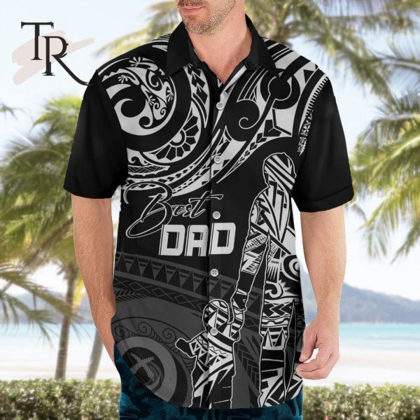 Personalised Father’s Day Vanuatu Hawaiian Shirt Polynesian Dad & Kid