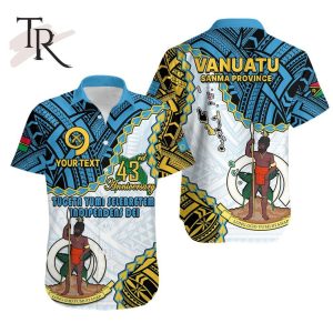 Personalised Sanma Province 43rd Anniversary Vanuatu Hawaiian Shirt Tugeta Yumi Selebretem Indipendens Dei