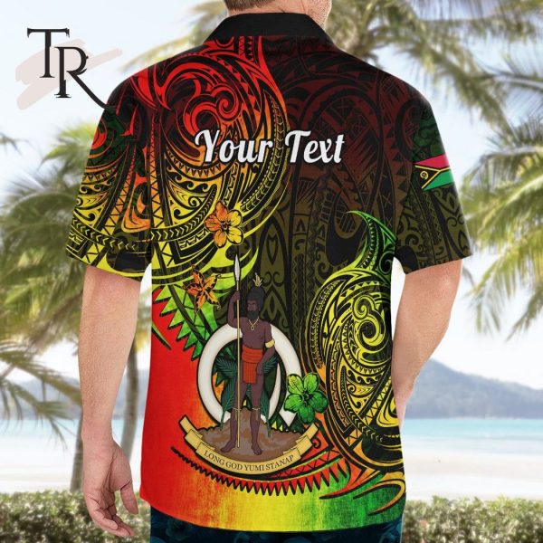 Personalised Vanuatu Hawaiian Shirt Reggae Polynesia Long God Yumi Stanap