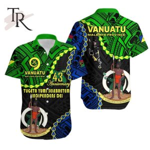Polynesian Pride Malampa Province 43rd Anniversary Vanuatu Hawaiian Shirt Tugeta Yumi Selebretem Indipendens Dei