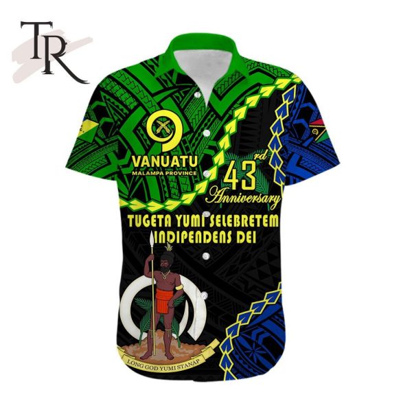 Polynesian Pride Malampa Province 43rd Anniversary Vanuatu Hawaiian Shirt Tugeta Yumi Selebretem Indipendens Dei