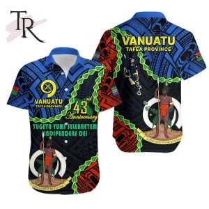 Polynesian Pride Tafea Province 43rd Anniversary Vanuatu Hawaiian Shirt Tugeta Yumi Selebretem Indipendens Dei
