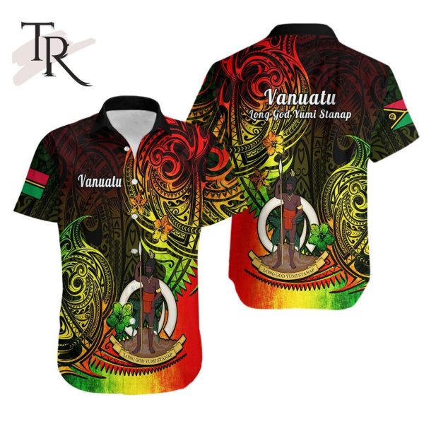 Polynesian Pride Vanuatu Hawaiian Shirt Reggae Polynesia Long God Yumi Stanap