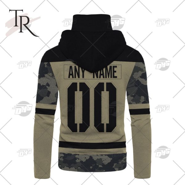 Personalized NHL Calgary Flames Camo Military Appreciation Team Authentic Custom Practice Jersey Hoodie 3D