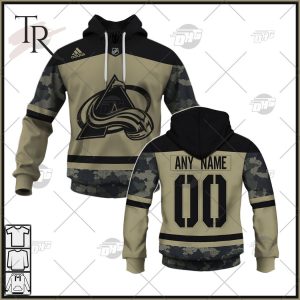 Personalized NHL Colorado Avalanche Camo Military Appreciation Team Authentic Custom Practice Jersey Hoodie 3D