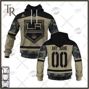 Personalized NHL Los Angeles Kings Camo Military Appreciation Team Authentic Custom Practice Jersey Hoodie 3D