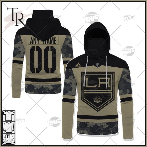 Personalized NHL Los Angeles Kings Camo Military Appreciation Team Authentic Custom Practice Jersey Hoodie 3D