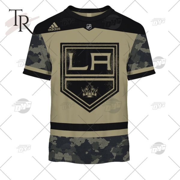 Personalized NHL Los Angeles Kings Camo Military Appreciation Team Authentic Custom Practice Jersey Hoodie 3D