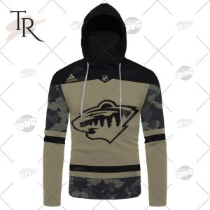 Personalized NHL Minnesota Wild Camo Military Appreciation Team Authentic Custom Practice Jersey Hoodie 3D