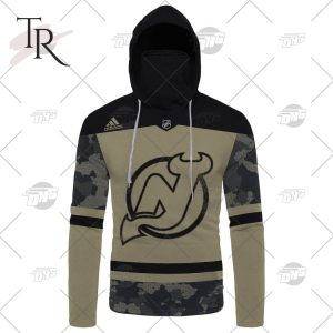 Personalized NHL New Jersey Devils Camo Military Appreciation Team Authentic Custom Practice Jersey Hoodie 3D