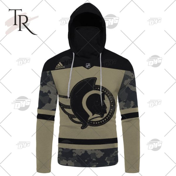 Personalized NHL Ottawa Senators Camo Military Appreciation Team Authentic Custom Practice Jersey Hoodie 3D