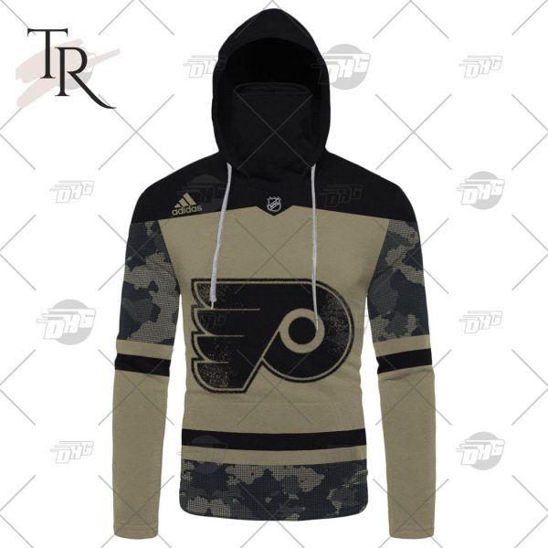 Personalized NHL Philadelphia Flyers Camo Military Appreciation Team Authentic Custom Practice Jersey Hoodie 3D