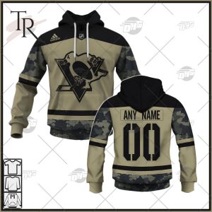 Personalized NHL Pittsburgh Penguins Camo Military Appreciation Team Authentic Custom Practice Jersey Hoodie 3D