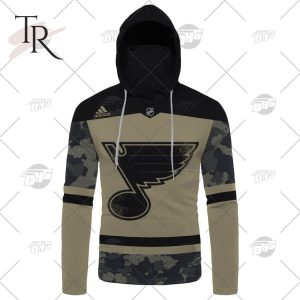 Personalized NHL St. Louis Blues Camo Military Appreciation Team Authentic Custom Practice Jersey Hoodie 3D