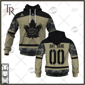 Personalized NHL Toronto Maple Leafs Camo Military Appreciation Team Authentic Custom Practice Jersey Hoodie 3D