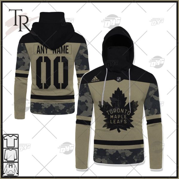 Personalized NHL Toronto Maple Leafs Camo Military Appreciation Team Authentic Custom Practice Jersey Hoodie 3D