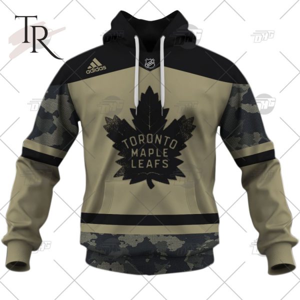 Personalized NHL Toronto Maple Leafs Camo Military Appreciation Team Authentic Custom Practice Jersey Hoodie 3D