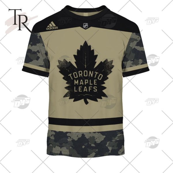 Personalized NHL Toronto Maple Leafs Camo Military Appreciation Team Authentic Custom Practice Jersey Hoodie 3D