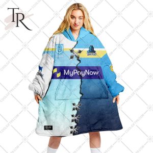 Personalized NRL Gold Coast Titans Mix V2 Jersey Oodie, Flanket, Blanket Hoodie, Snuggie