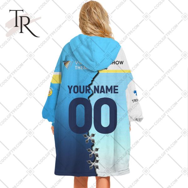 Personalized NRL Gold Coast Titans Mix V2 Jersey Oodie, Flanket, Blanket Hoodie, Snuggie