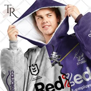 Personalized NRL Melbourne Storm Mix V2 Jersey Oodie, Flanket, Blanket Hoodie, Snuggie