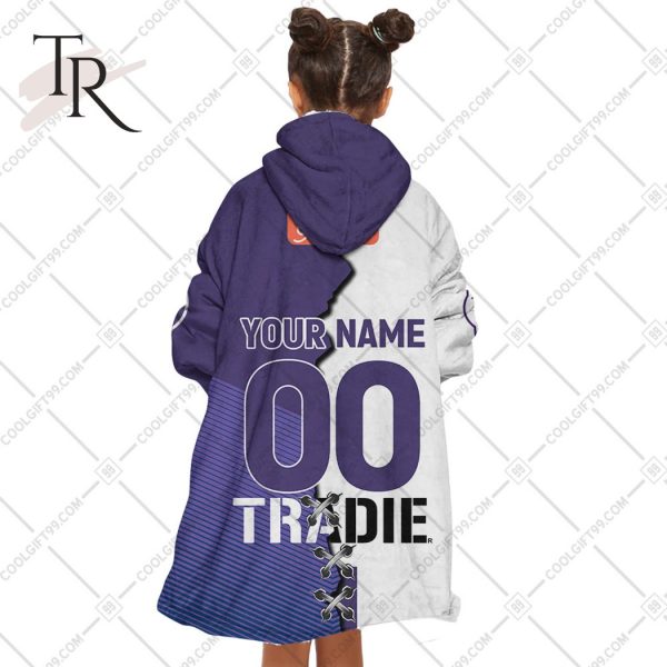 Personalized NRL Melbourne Storm Mix V2 Jersey Oodie, Flanket, Blanket Hoodie, Snuggie