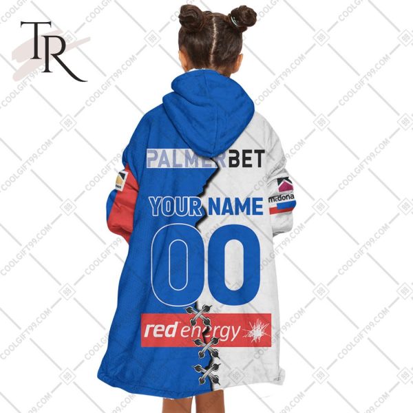 Personalized NRL Newcastle Knights Mix V2 Jersey Oodie, Flanket, Blanket Hoodie, Snuggie