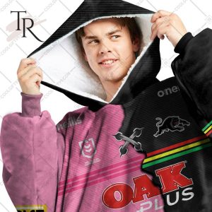 Personalized NRL Penrith Panthers Mix V2 Jersey Oodie, Flanket, Blanket Hoodie, Snuggie