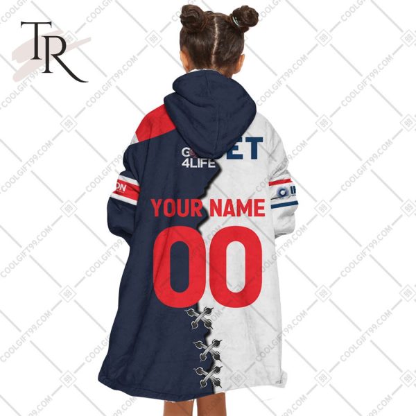 Personalized NRL Sydney Roosters Mix V2 Jersey Oodie, Flanket, Blanket Hoodie, Snuggie