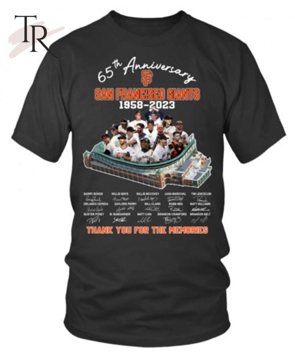 65th Anniversary San Francisco Giants 1958 – 2023 Thank You For The Memories T-Shirt – Limited Edition