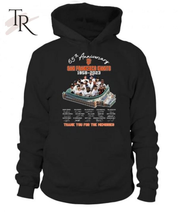 San Francisco Giants 65th Anniversary 1958 - 2023 Thank You For The  Memories T-Shirt - Torunstyle