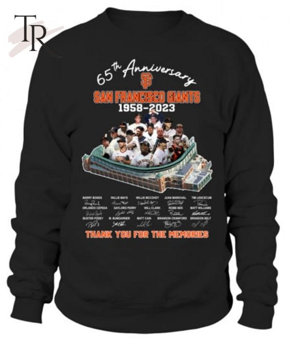 65th Anniversary San Francisco Giants 1958 – 2023 Thank You For The Memories T-Shirt – Limited Edition