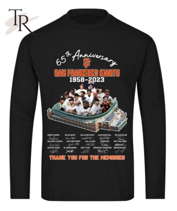 65th Anniversary San Francisco Giants 1958 – 2023 Thank You For The Memories T-Shirt – Limited Edition