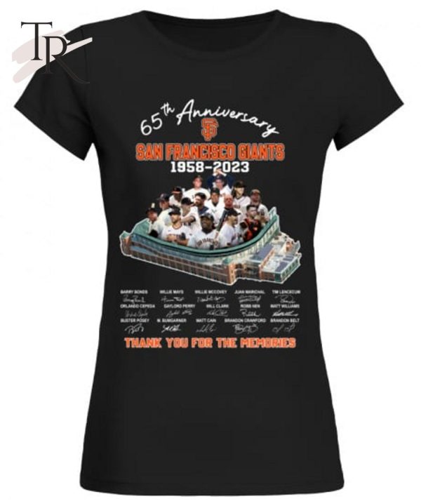 65th Anniversary San Francisco Giants 1958 – 2023 Thank You For The Memories T-Shirt – Limited Edition