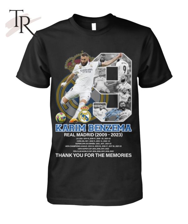 Karim Benzema Real Madrid 2009 – 2023 Thank You For The Memories T-Shirt – Limited Edition