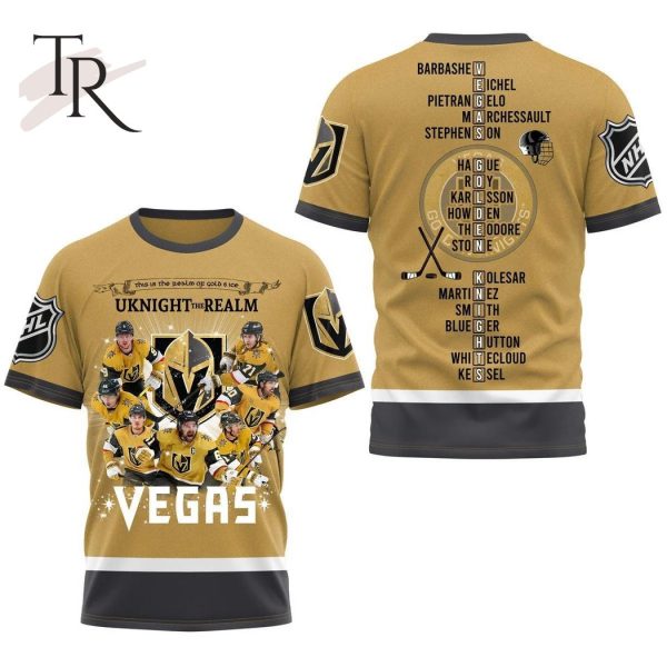 NHL Vegas Golden Knights UKNIGHT The REALM Gold T-Shirt