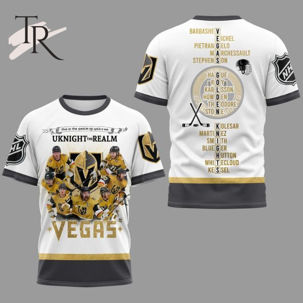 NHL Vegas Golden Knights UKNIGHT The REALM White T-Shirt